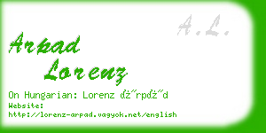 arpad lorenz business card